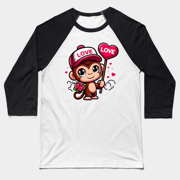 Valentine's Cartoon Delights T-Shirt Baseball T-Shirt by ragil_studio